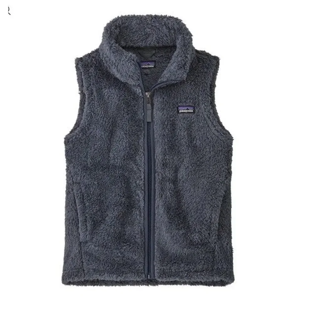 Patagonia Girls Los Gatos Sherpa Vest Jacket L (12) Smolder Blue
